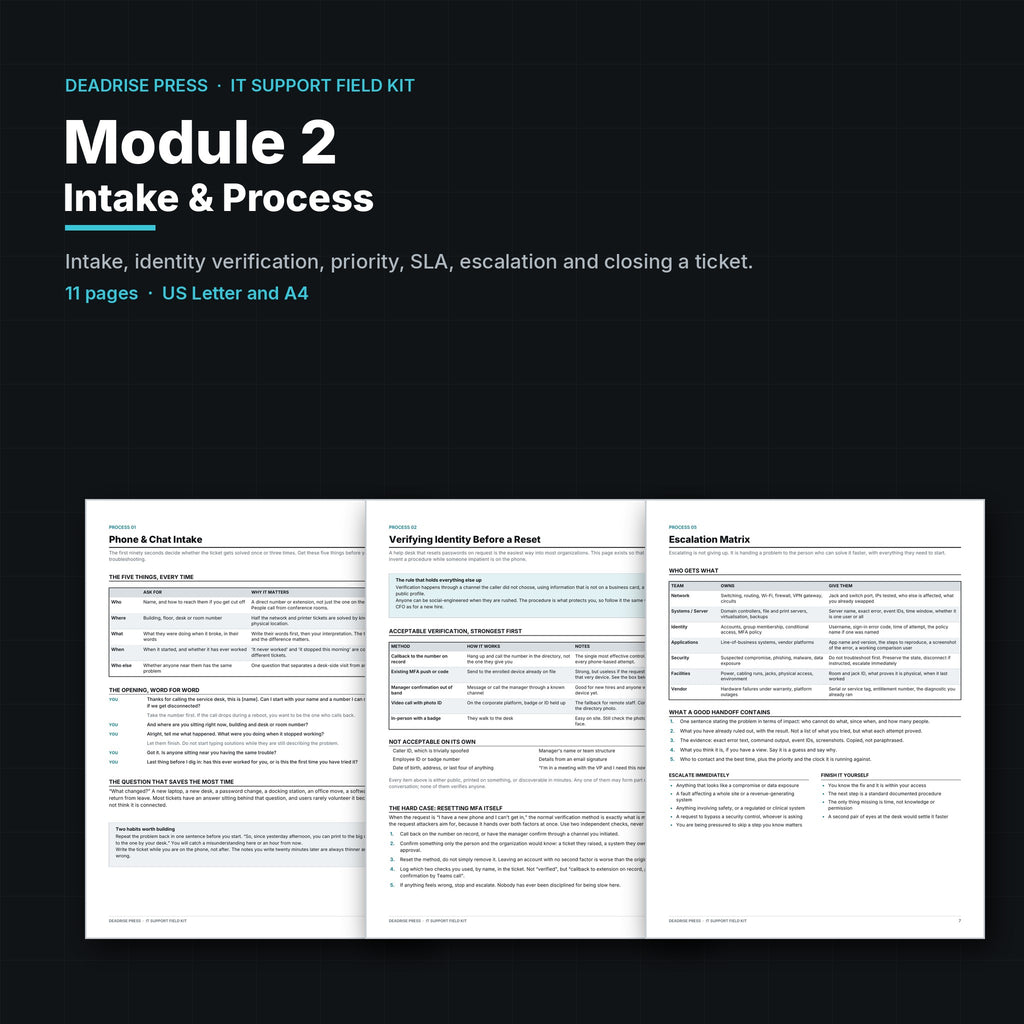IT Support Field Kit Module 2: Intake & Process