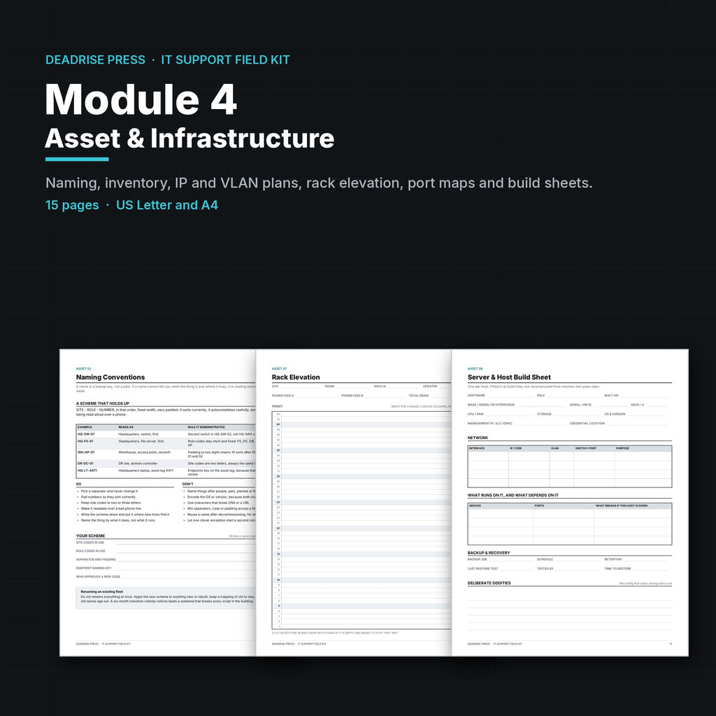IT Support Field Kit Module 4: Asset & Infrastructure printable PDF cover